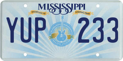 MS license plate YUP233