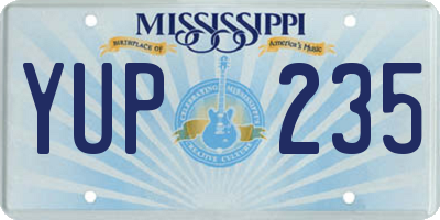MS license plate YUP235