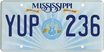 MS license plate YUP236