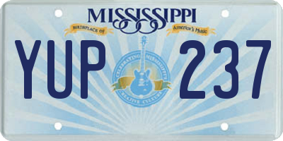 MS license plate YUP237