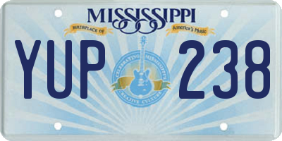 MS license plate YUP238