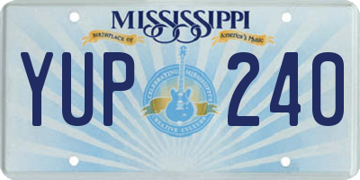 MS license plate YUP240