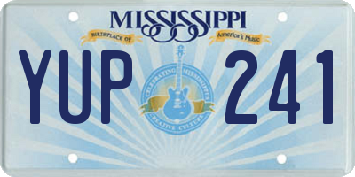MS license plate YUP241