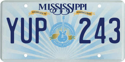 MS license plate YUP243