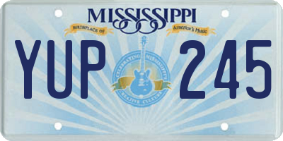 MS license plate YUP245