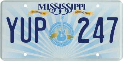MS license plate YUP247