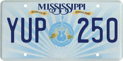MS license plate YUP250