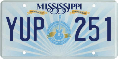 MS license plate YUP251