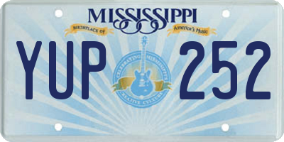 MS license plate YUP252