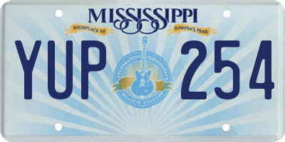 MS license plate YUP254