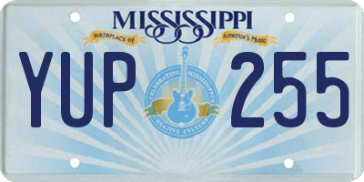 MS license plate YUP255