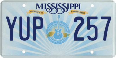 MS license plate YUP257