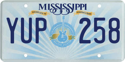 MS license plate YUP258