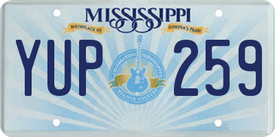 MS license plate YUP259