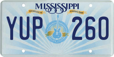 MS license plate YUP260