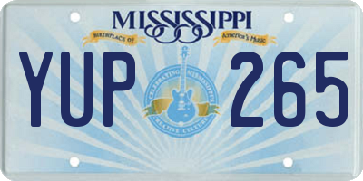 MS license plate YUP265