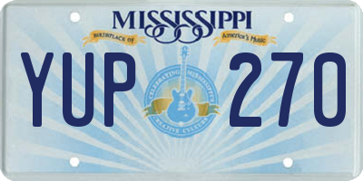 MS license plate YUP270