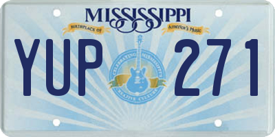 MS license plate YUP271