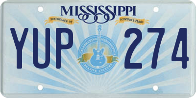 MS license plate YUP274