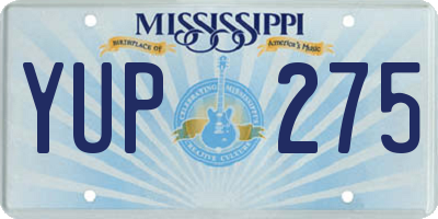 MS license plate YUP275