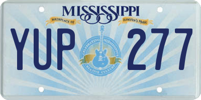 MS license plate YUP277