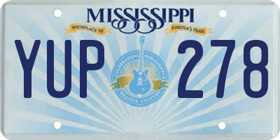 MS license plate YUP278