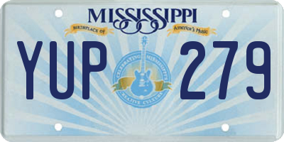 MS license plate YUP279
