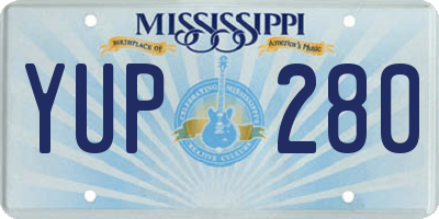 MS license plate YUP280