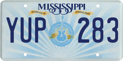 MS license plate YUP283