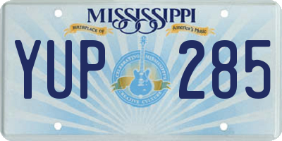 MS license plate YUP285