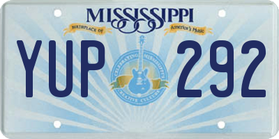 MS license plate YUP292