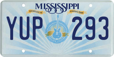 MS license plate YUP293