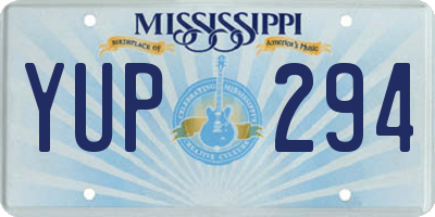 MS license plate YUP294