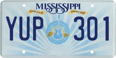 MS license plate YUP301