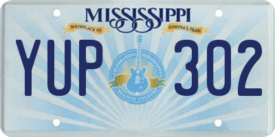 MS license plate YUP302