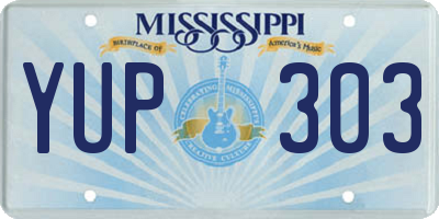 MS license plate YUP303