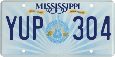 MS license plate YUP304