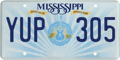 MS license plate YUP305