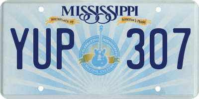 MS license plate YUP307