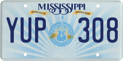 MS license plate YUP308