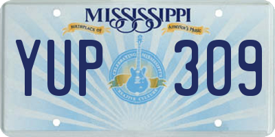 MS license plate YUP309