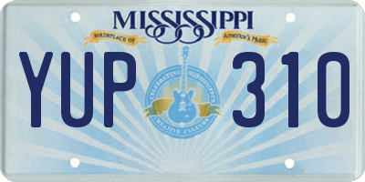 MS license plate YUP310