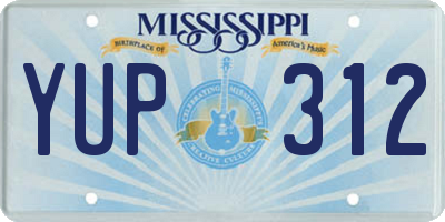 MS license plate YUP312