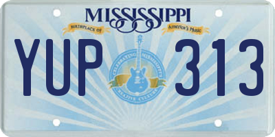 MS license plate YUP313