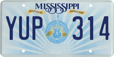 MS license plate YUP314