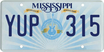 MS license plate YUP315