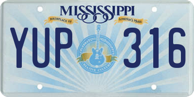 MS license plate YUP316