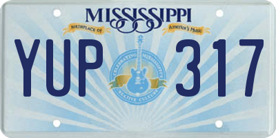 MS license plate YUP317