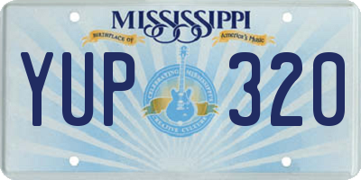 MS license plate YUP320