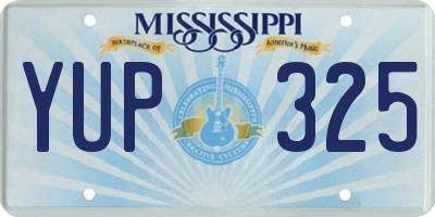 MS license plate YUP325